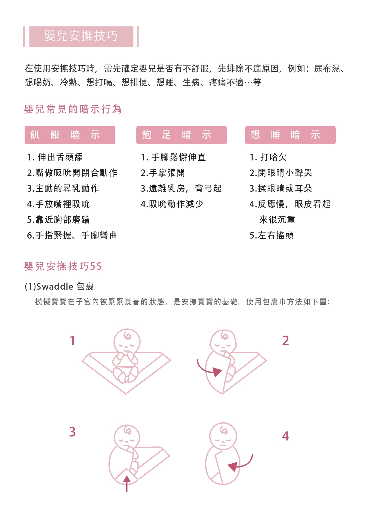 嬰兒安撫技巧5S，寶寶暗示行為有哪些？